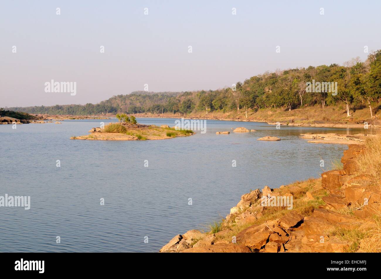 The ken River running through Panna National Park Chhatarpur Madhya Pradesh India Stock Photo