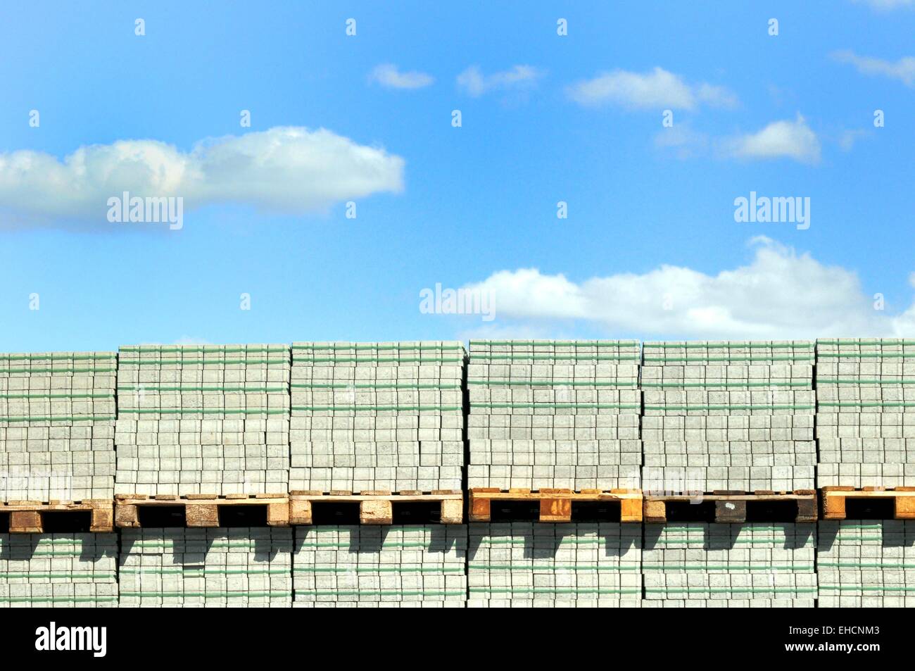 Paletten, Blue heaven with wall Stock Photo