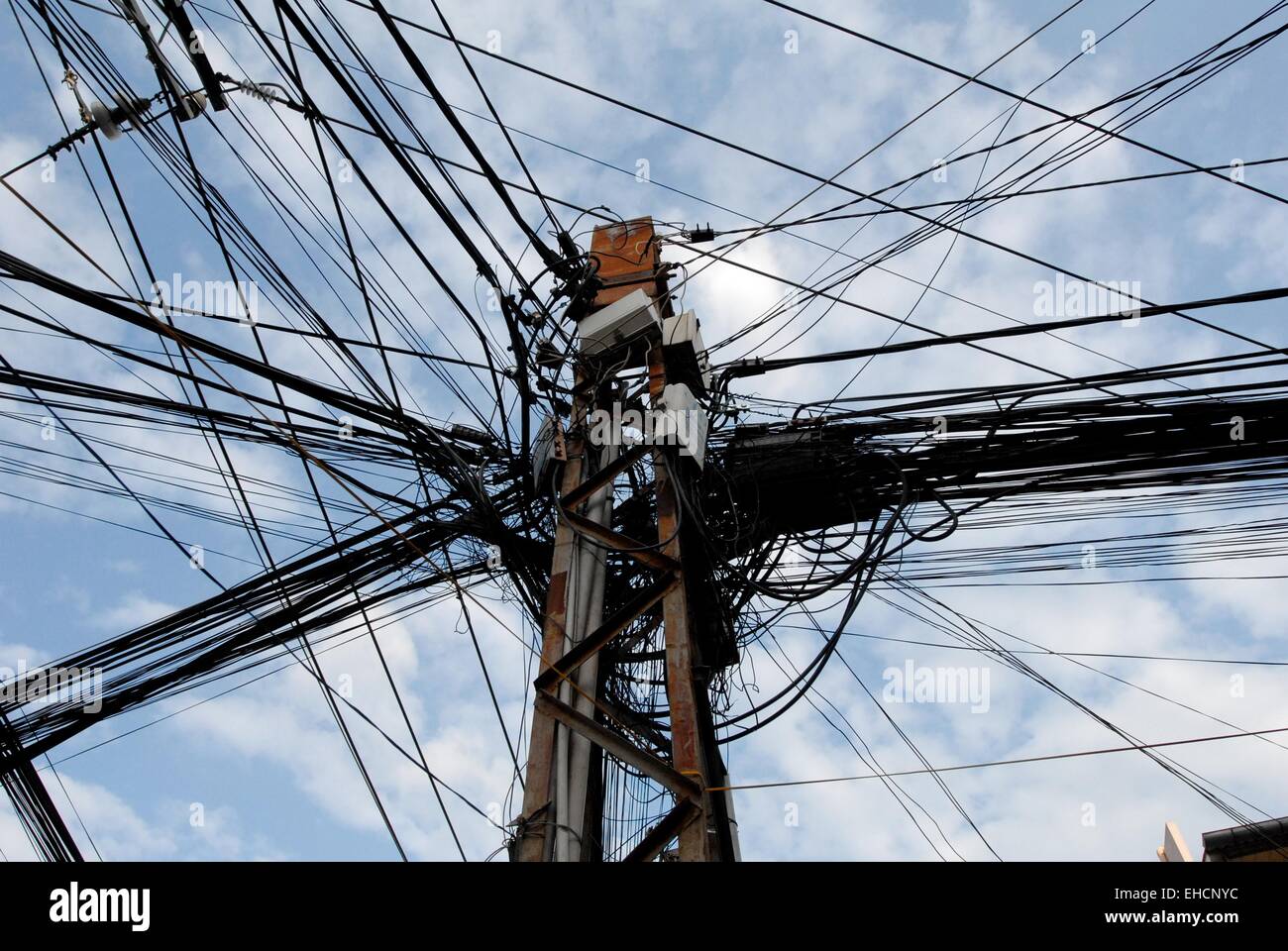 Saigon power lines Stock Photo