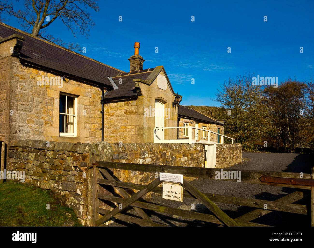 Peel Bothy a National Trust holiday cottage built in 1850s near Hadrian's Wall Steel Rigg Northumberland north east England UK Stock Photo