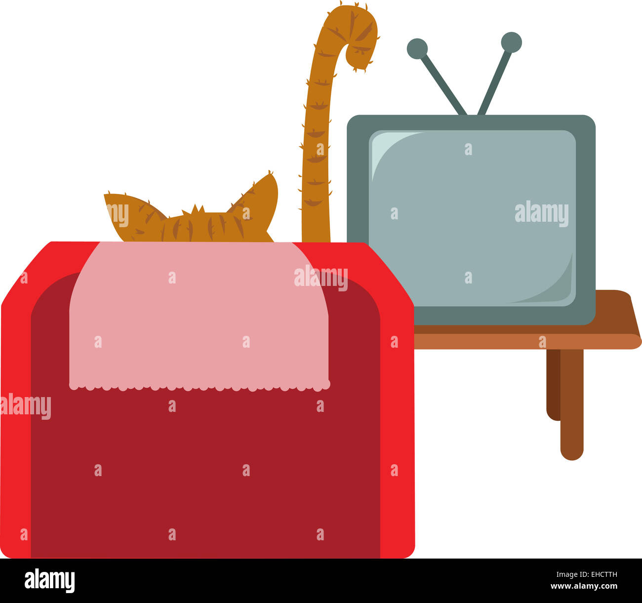 Cat Watching Television High Resolution Stock Photography and Images