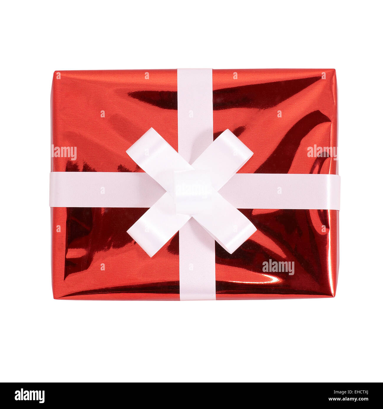 Red gift box isolated on white background Stock Photo - Alamy