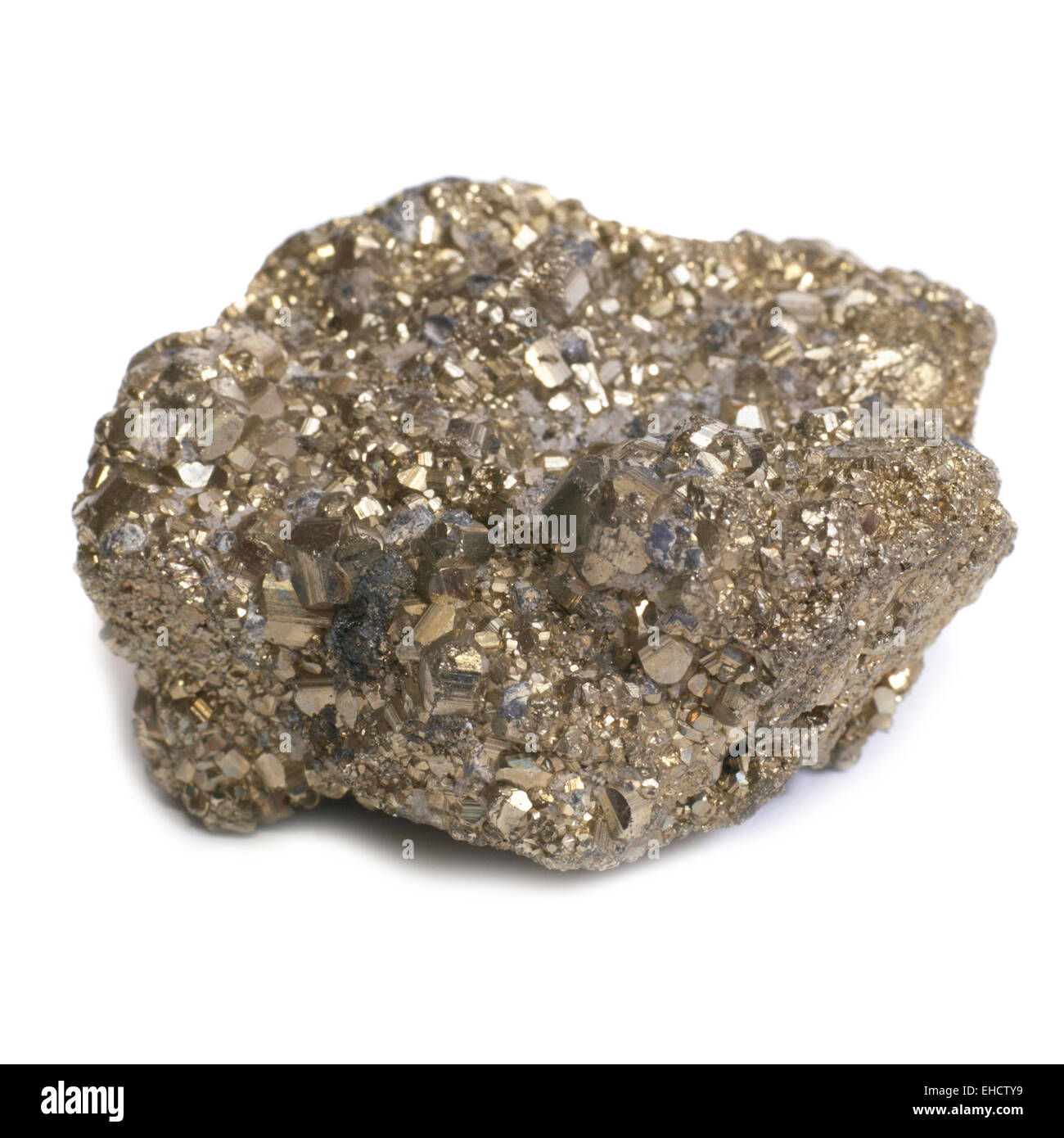Nugget on fool's gold isolated on white Stock Photo Alamy