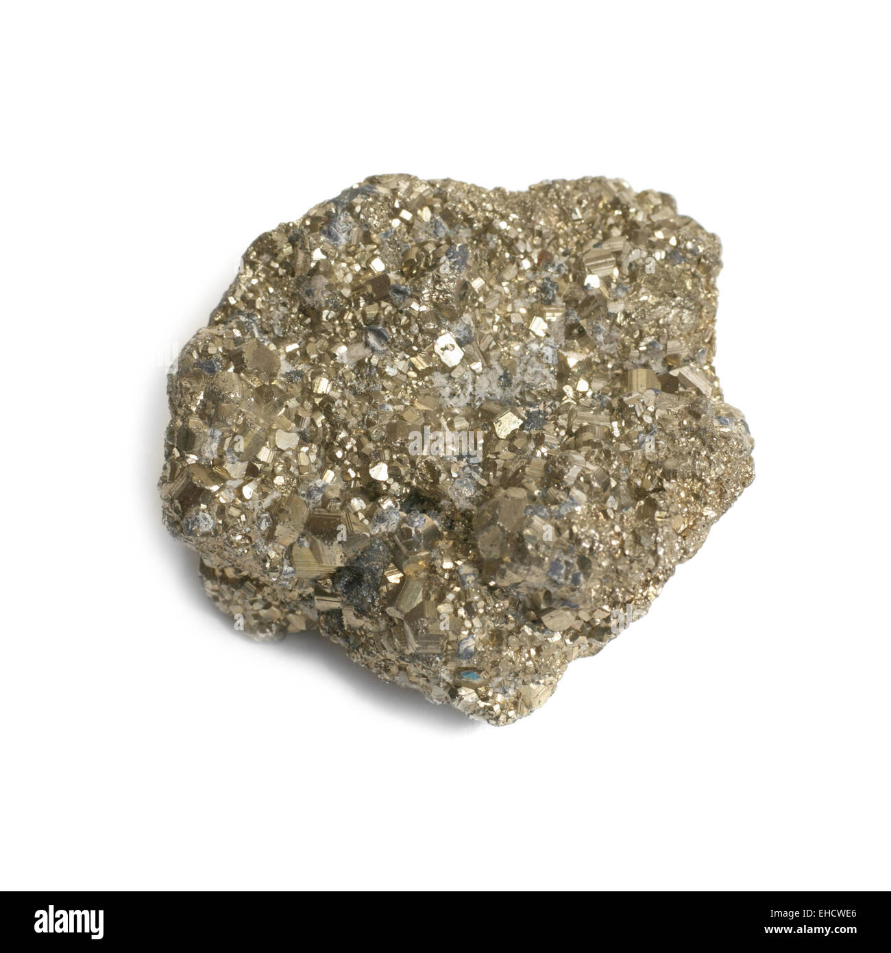 Nugget of fool's gold isolated on white Stock Photo Alamy