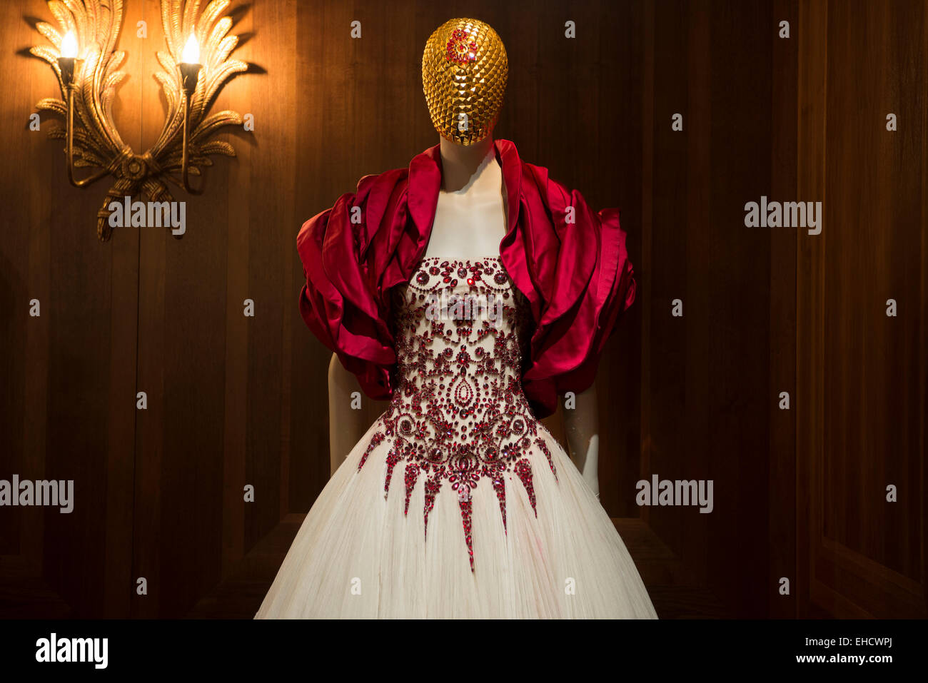 V&A, London, UK. 12th March, 2015. Alexander McQueen: Savage Beauty -  Photocall. The only major retrospective exhibition in Europe of the work of  the visionary fashion designer Lee Alexander McQueen. McQueens designs