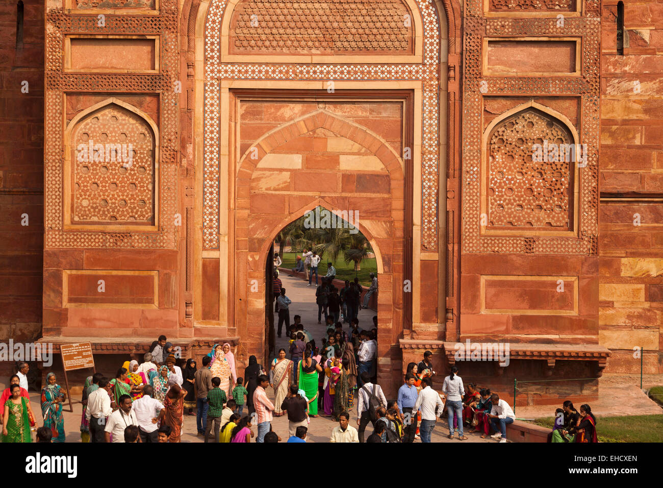 Red Fort entrance in Agra, Uttar Pradesh, India, Asia Stock Photo