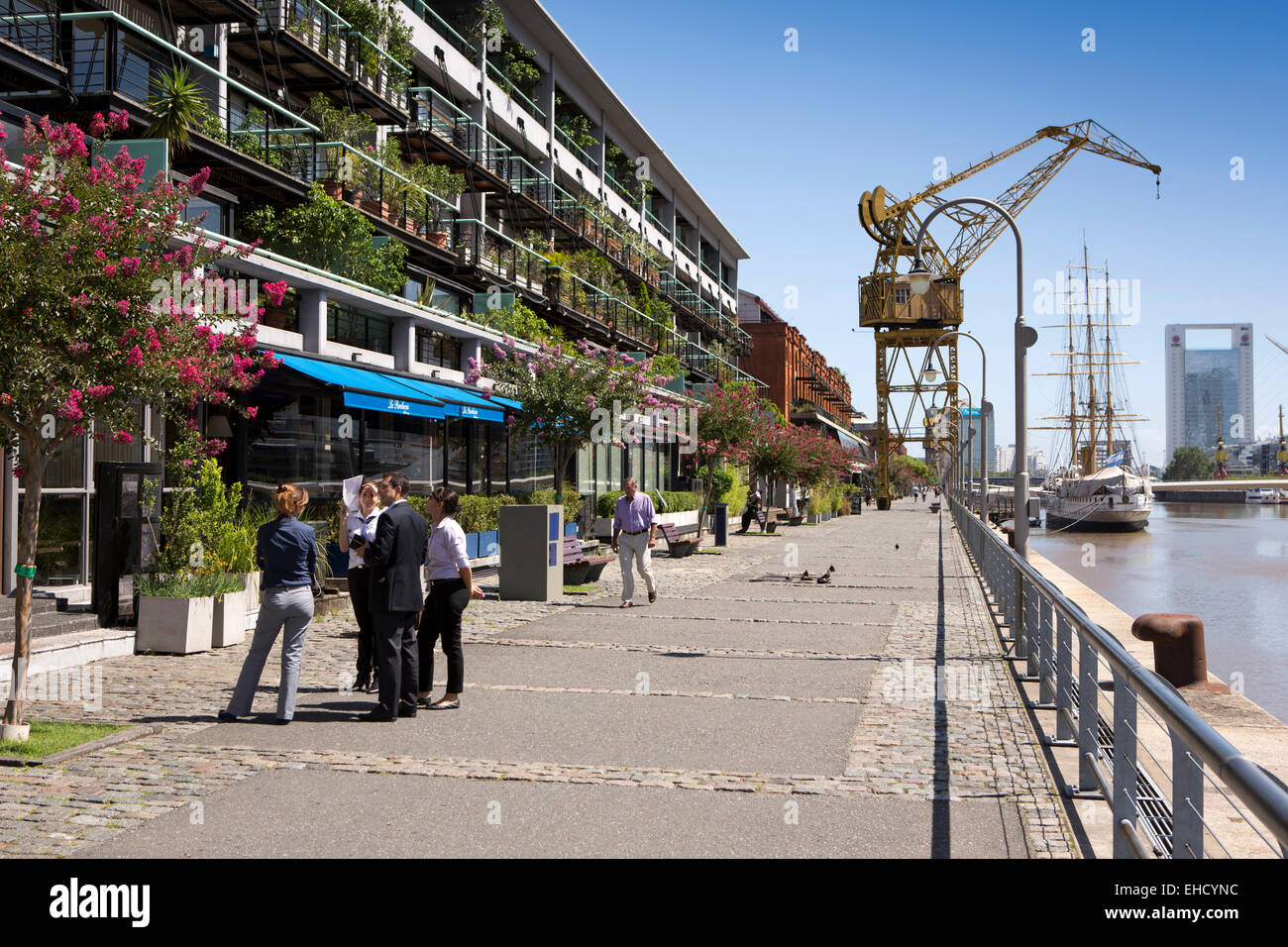 Argentina, Buenos Aires, Puerto Madero, quayside restaurants
