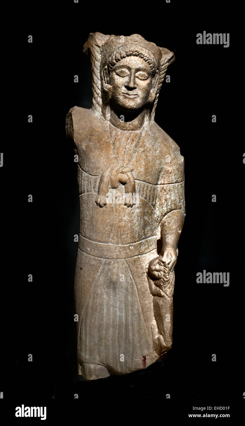 Statue of Herakles Melgart ( Chief God of Carthage ) Phoenicia - Tunisia  (Phoenician trading city in North Africa capital Carthaginian Empire ) Stock Photo
