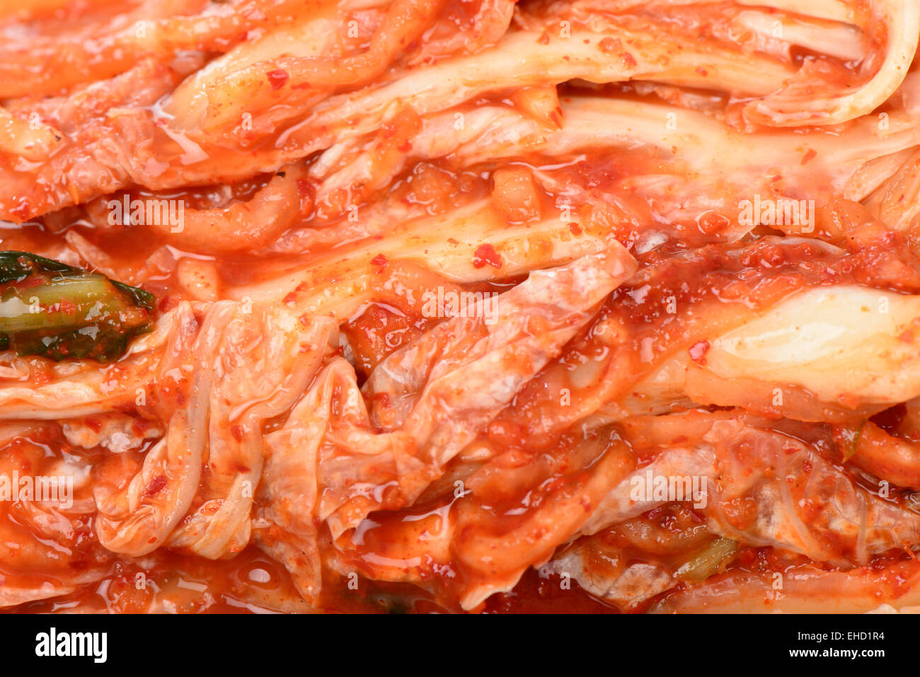 closeup of cutted Gimchi, Korean traditional food. Stock Photo