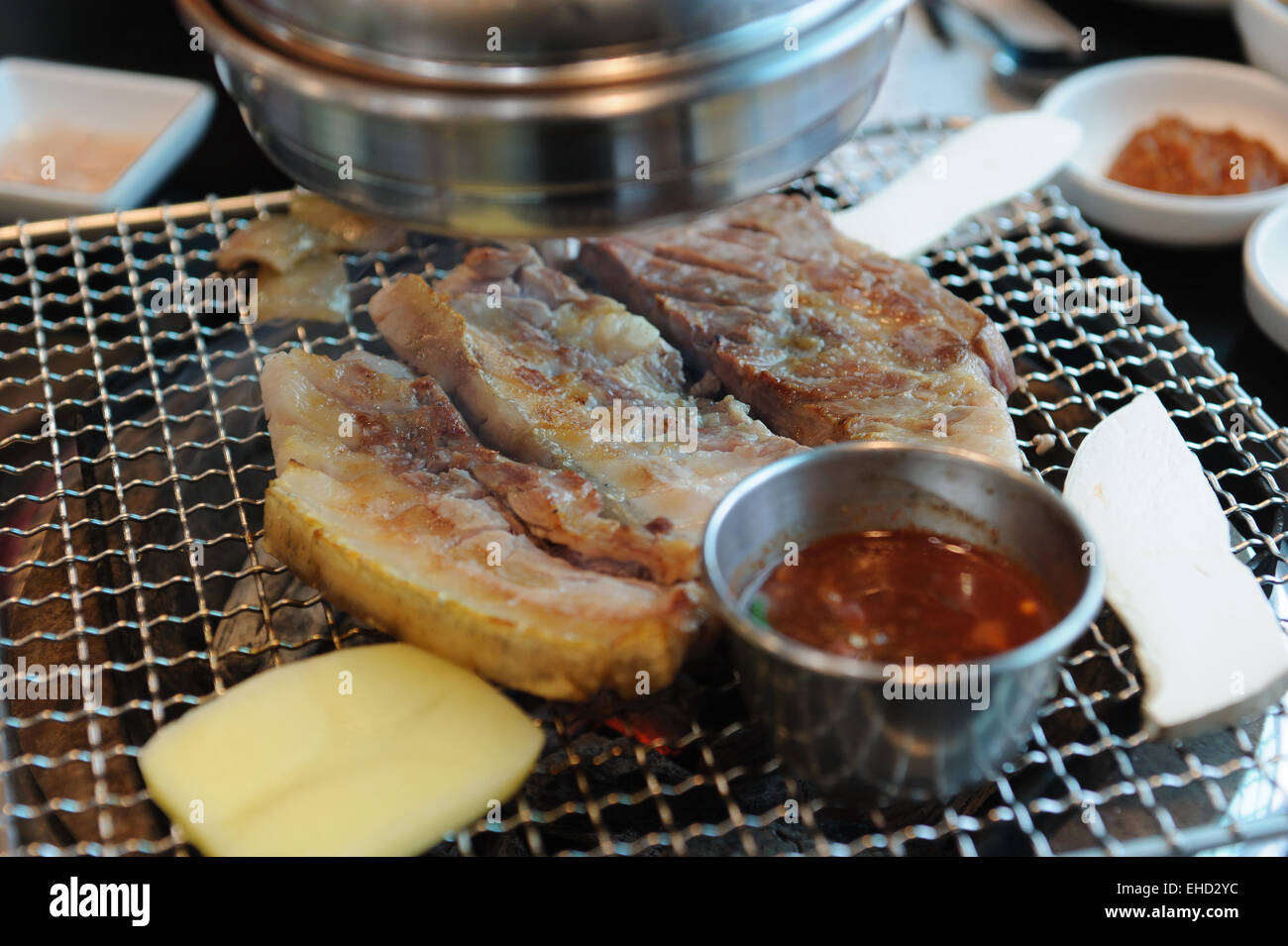 roasted Pork belly of Jeju Island Black pig in Korea Stock Photo