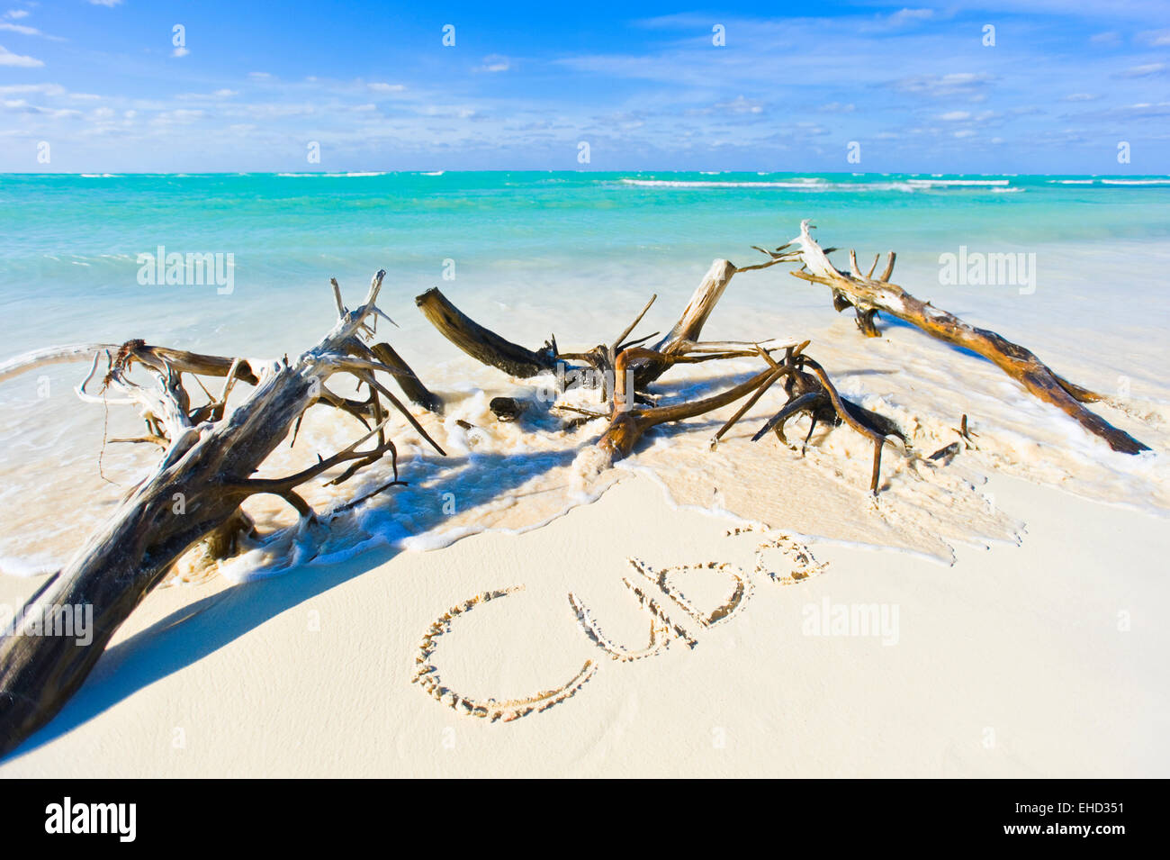 Horizonal view of an amazing Cuban beach. Stock Photo