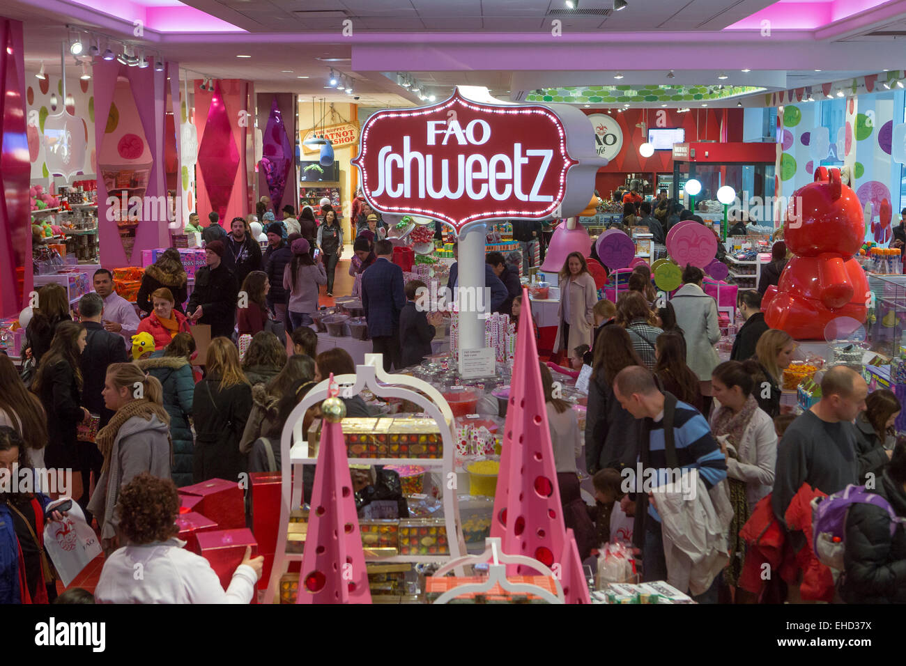 Shoppers are pictured in the FAO Schwarz flagship store on Fifth Avenue in New York City Stock Photo