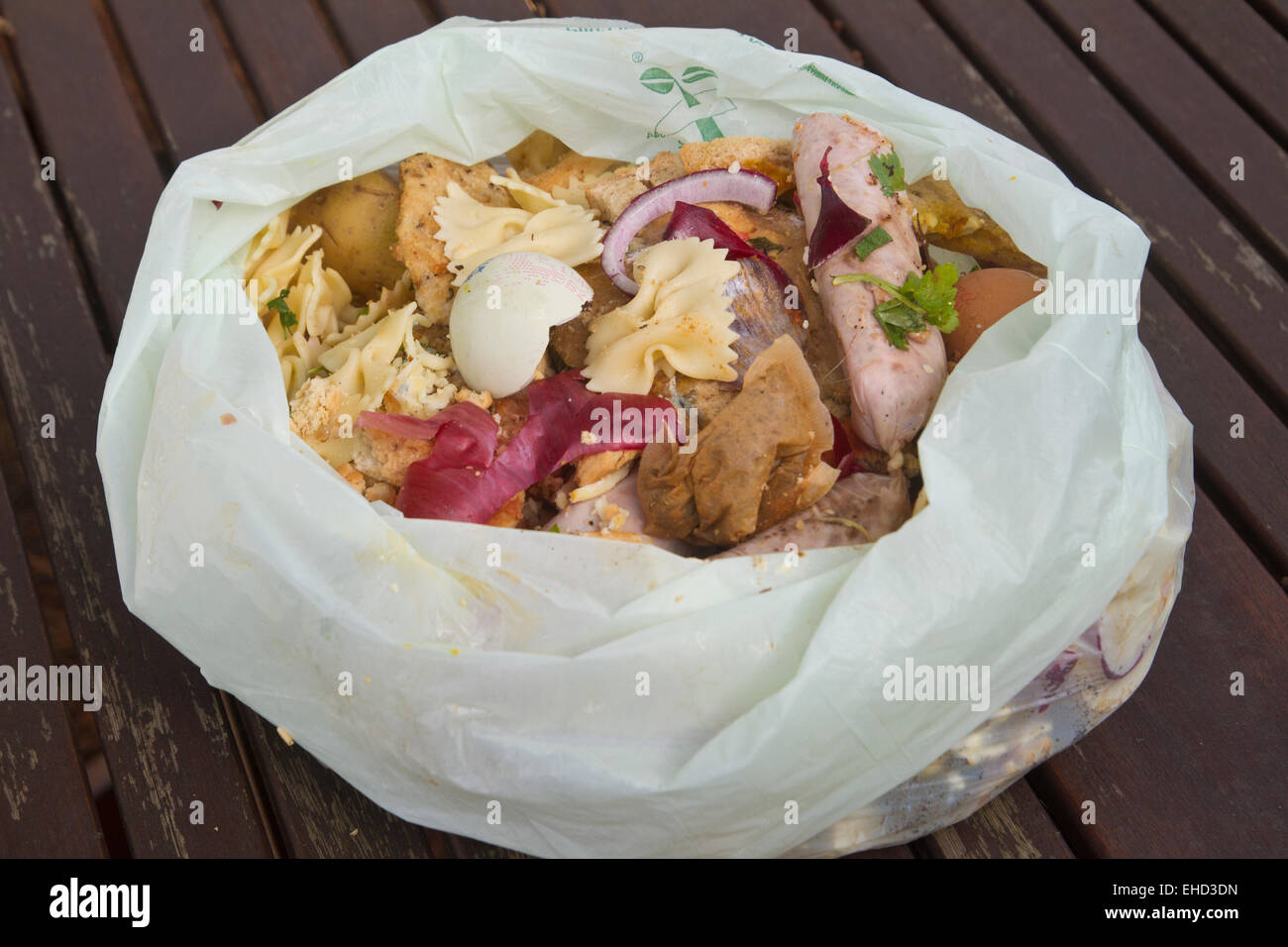 food waste in recycling caddy Stock Photo Alamy