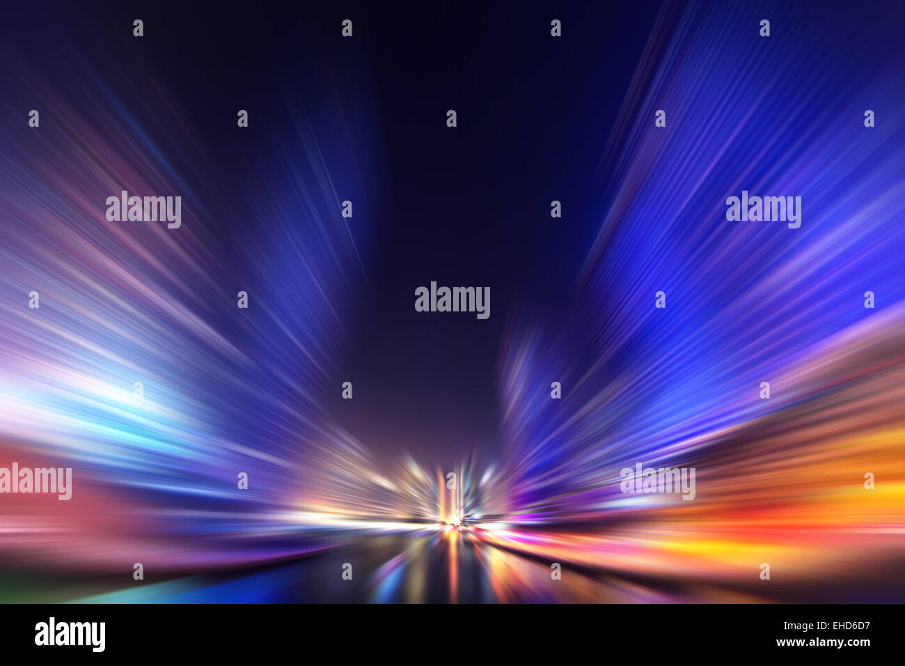 Abstract blur modern cityscape background at night Stock Photo
