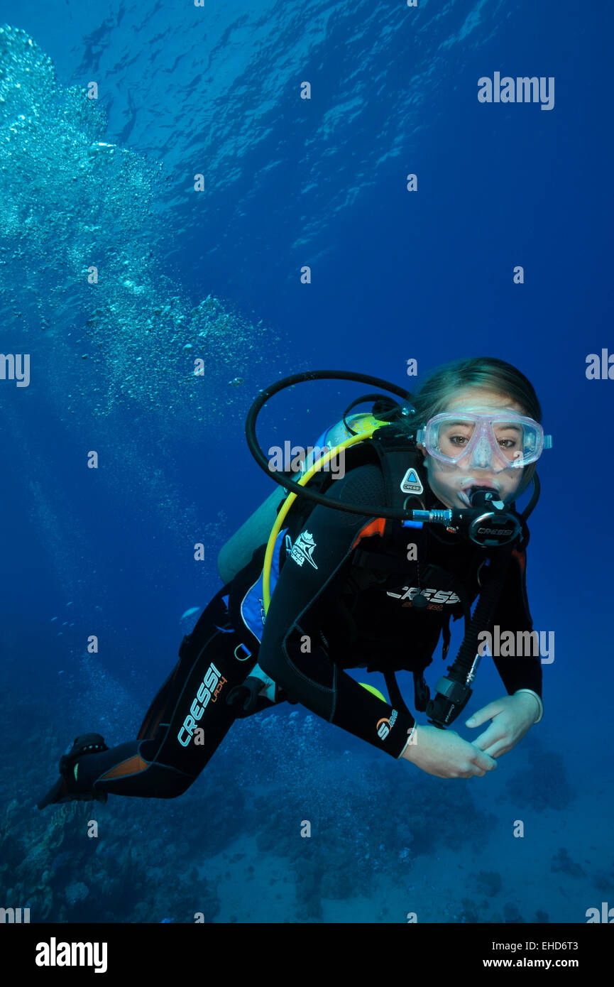 Girl diver Stock Photo