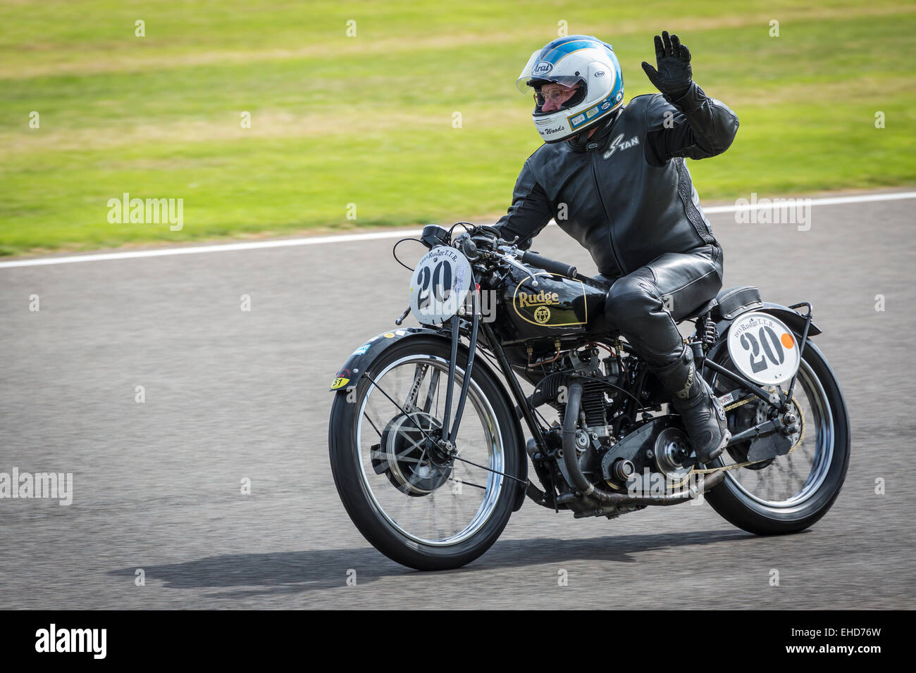 Stan Woods on the 1933 Rudge TTR during the Barry Sheene Memorial Trophy race. 2014 Goodwood Revival, Sussex, UK. Stock Photo