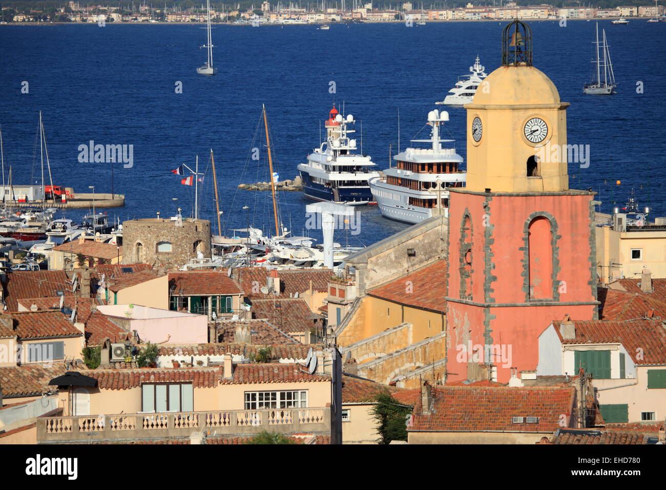 Top view above the picturesque village of Saint Tropez Stock Photo - Alamy