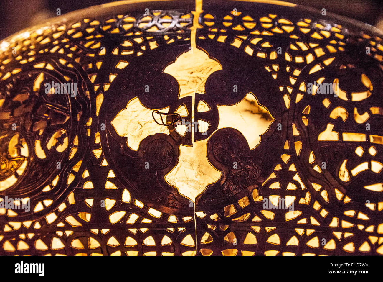 Detail of a lamp in St. Sergius and Bacchus Church in the Coptic quarter of Old Cairo. Stock Photo