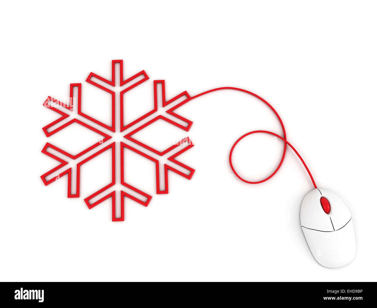 snowflake depicted by computer mouse Stock Photo