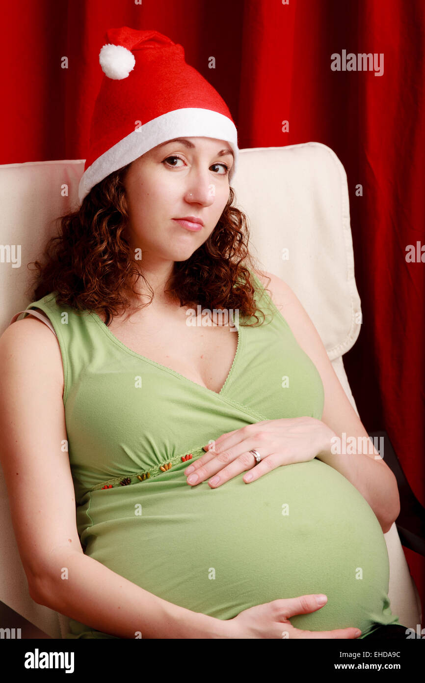 Full term pregnant woman. Stock Photo