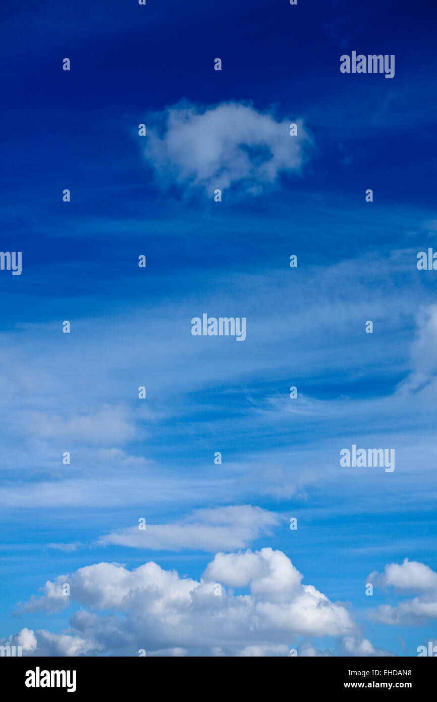 White clouds in the blue sky background Stock Photo - Alamy