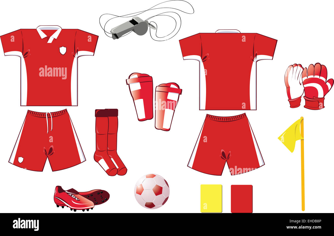 Complete soccer set Stock Photo Alamy