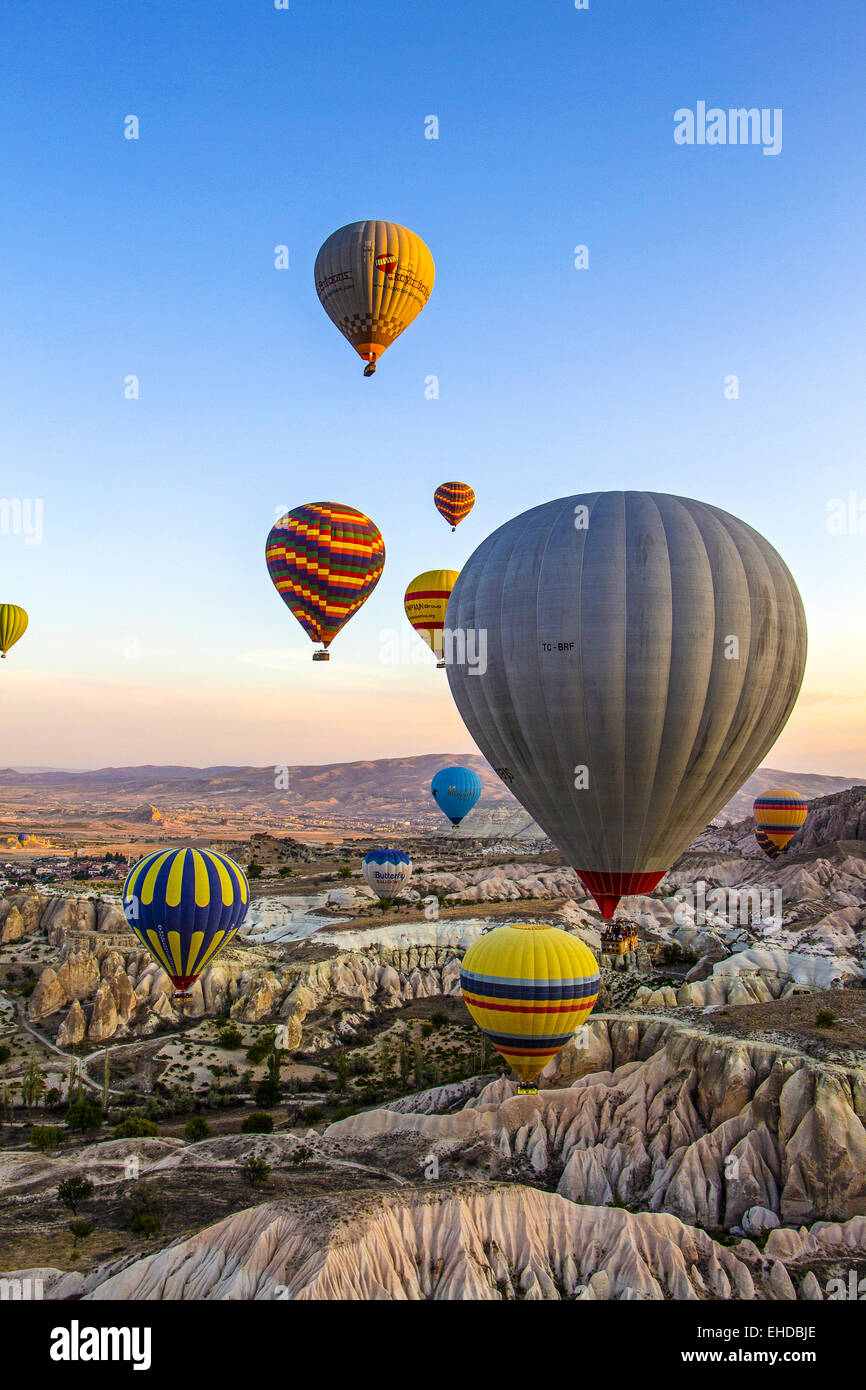 Turkey Cappadocia Goreme Balloon Flight Stock Photo