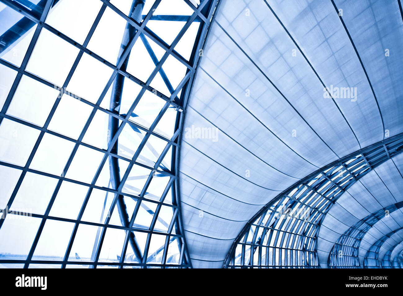 Abstract blue wall interior background Stock Photo - Alamy