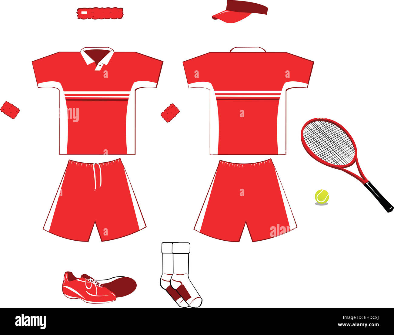 Complete Tennis Equipment Stock Photo Alamy