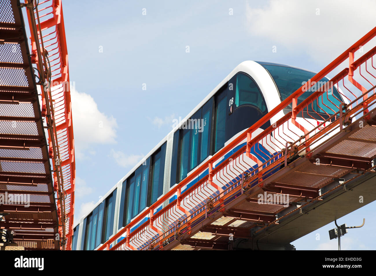 Monorail fast train on railway Stock Photo