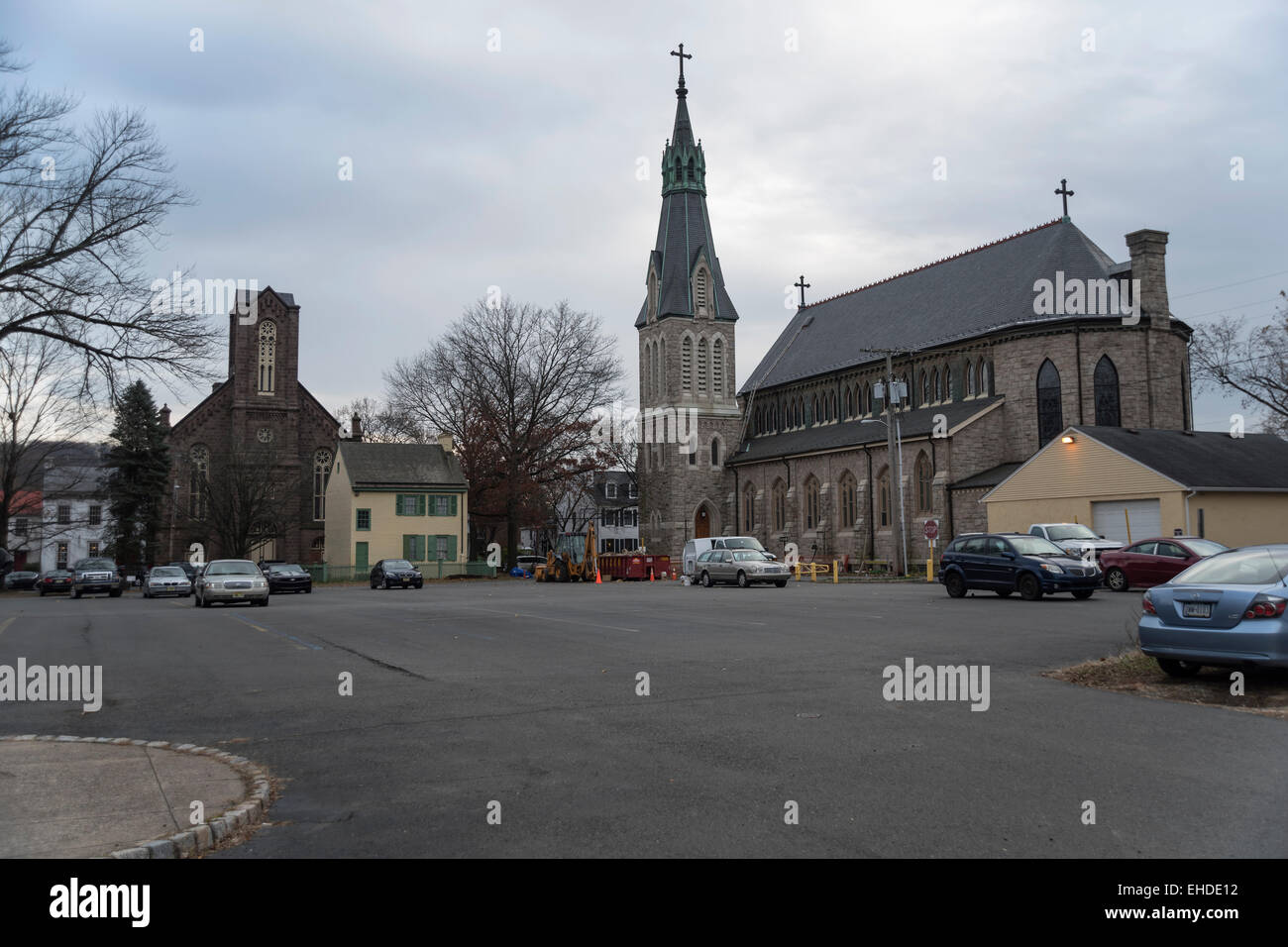View of the city with the St. John the Evangelist Roman Catholic Church