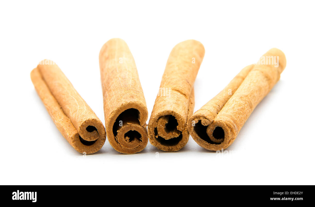 cinnamon sticks isolated on white background Stock Photo