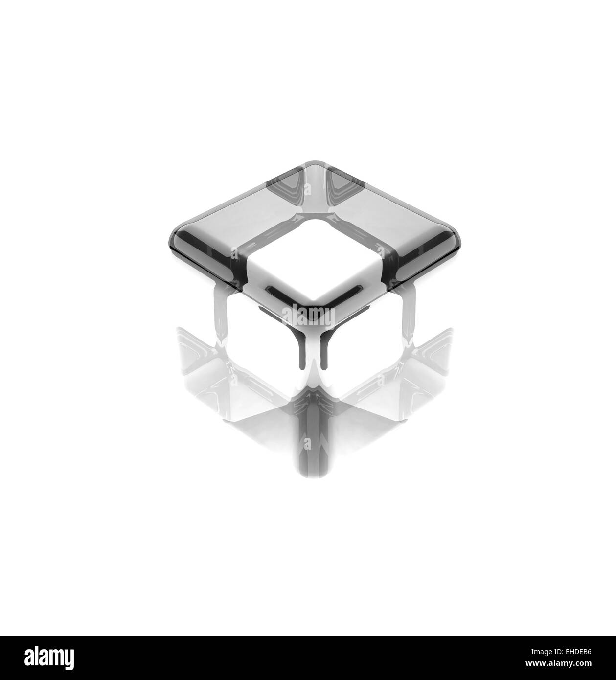 white glass cube isolated Stock Photo Alamy