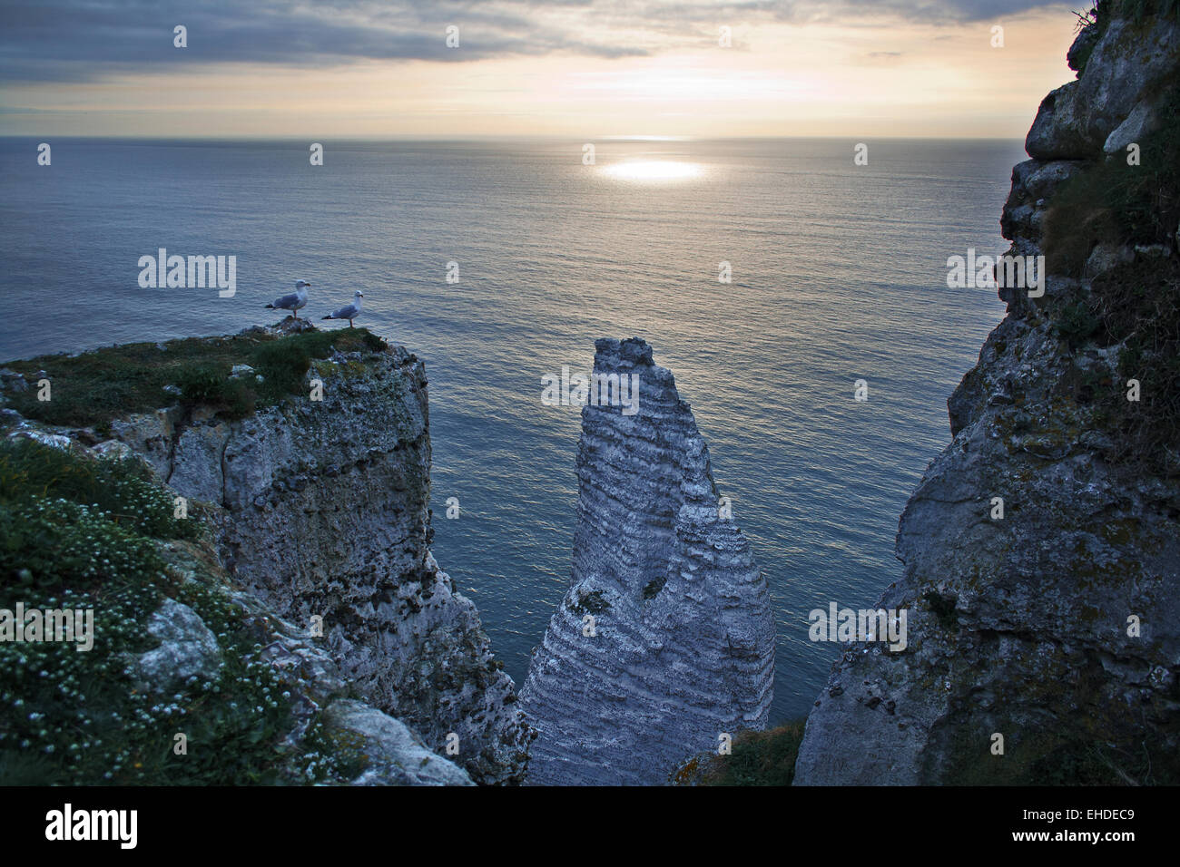 the cliffs of Etretat, Normandy, France Stock Photo