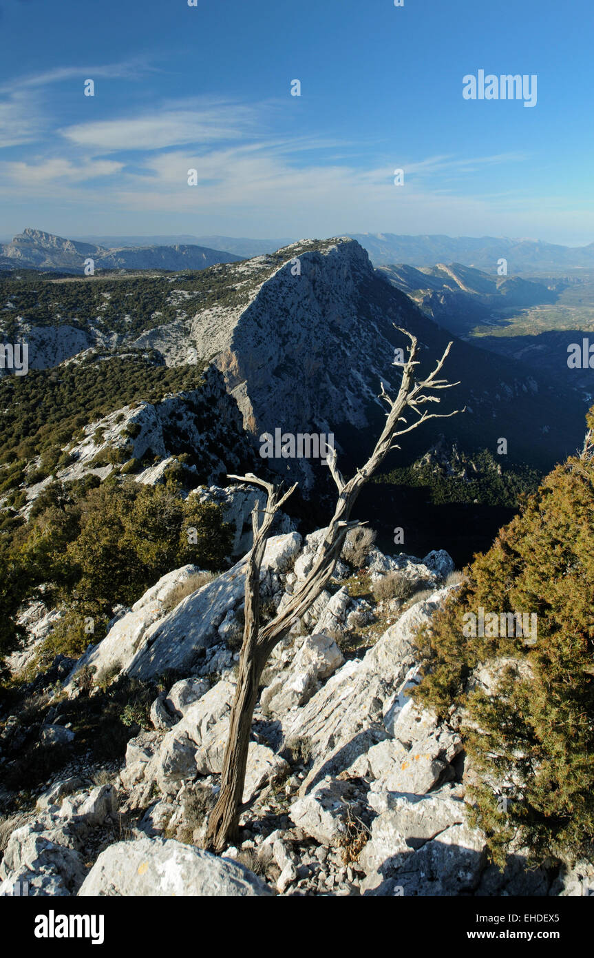 Oliena, Sardinia, Italy, 3/2009.View of Supramonte mountains between ...