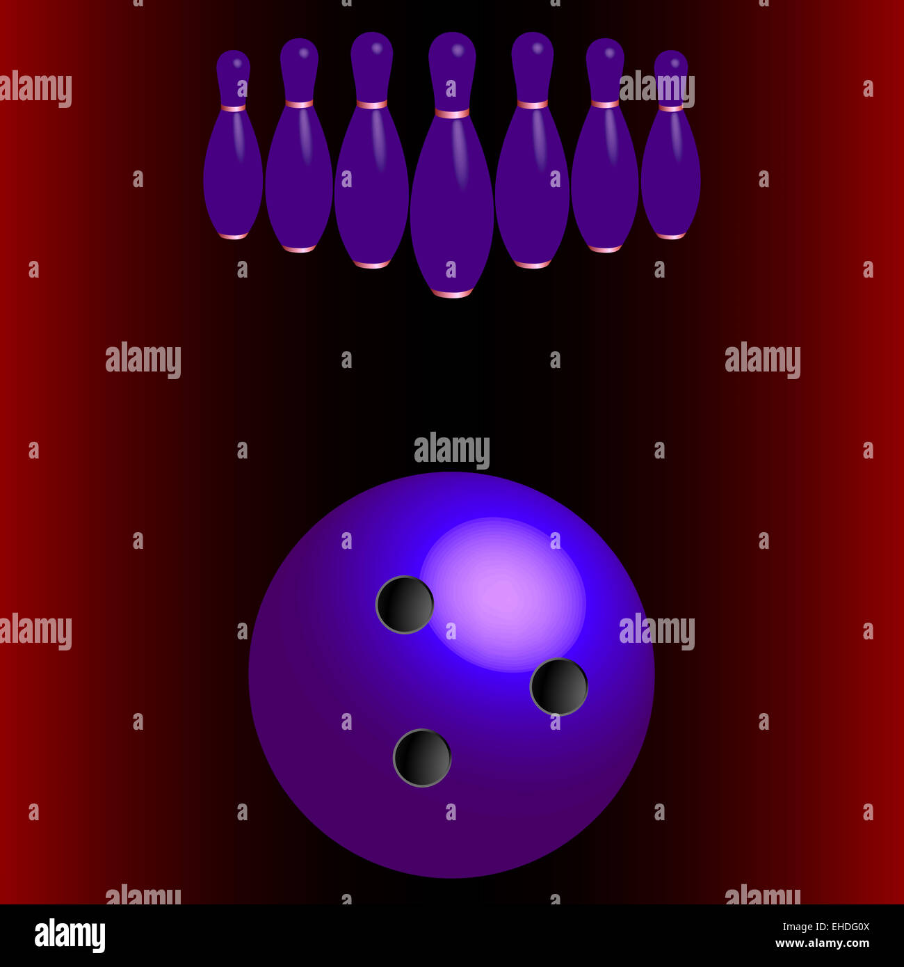 bowling pins and ball Stock Photo Alamy