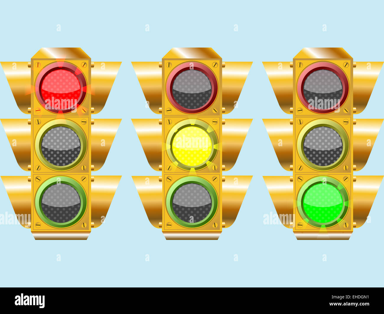 three different traffic lights Stock Photo Alamy