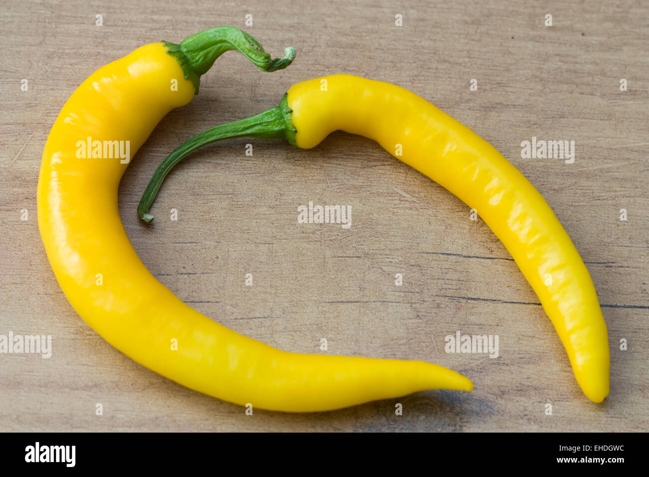 Gelbe Chili - Yellow Chilli Stock Photo
