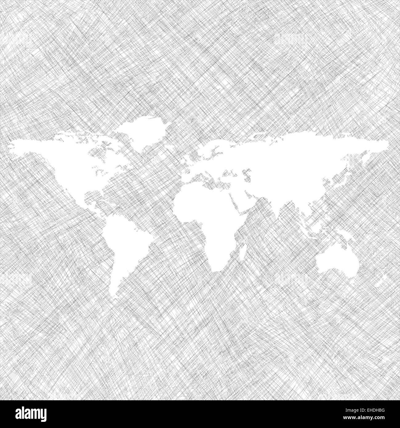 white world map over grunge stripes Stock Photo