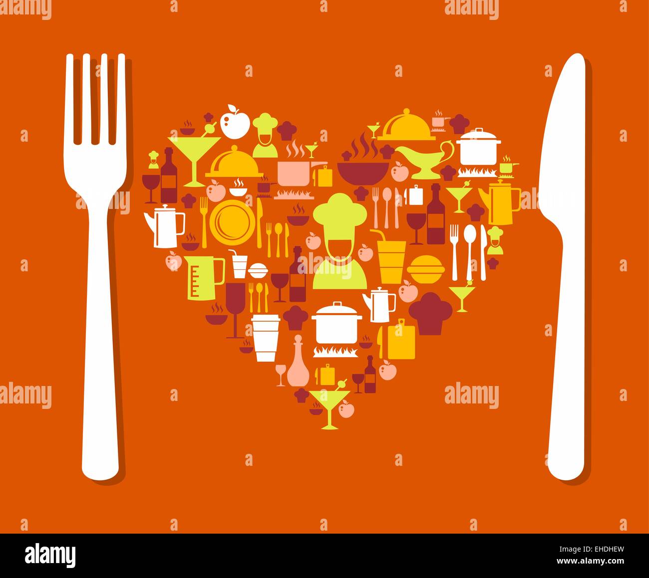 Love food icons illustration background. Ideal for restaurant menu, book  cover and website. EPS 10 vector file Stock Vector Image & Art - Alamy