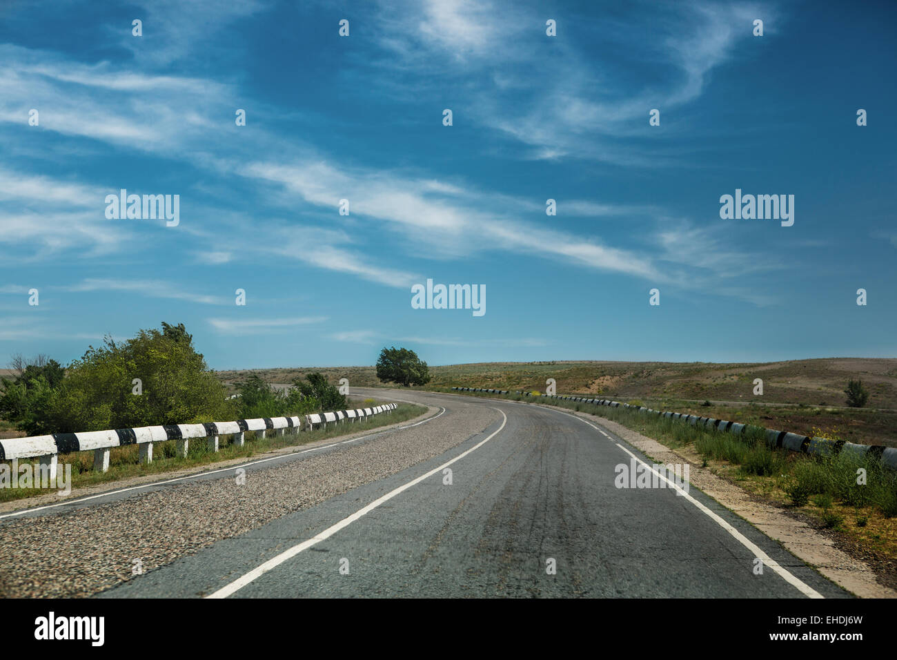road with dividing line Stock Photo