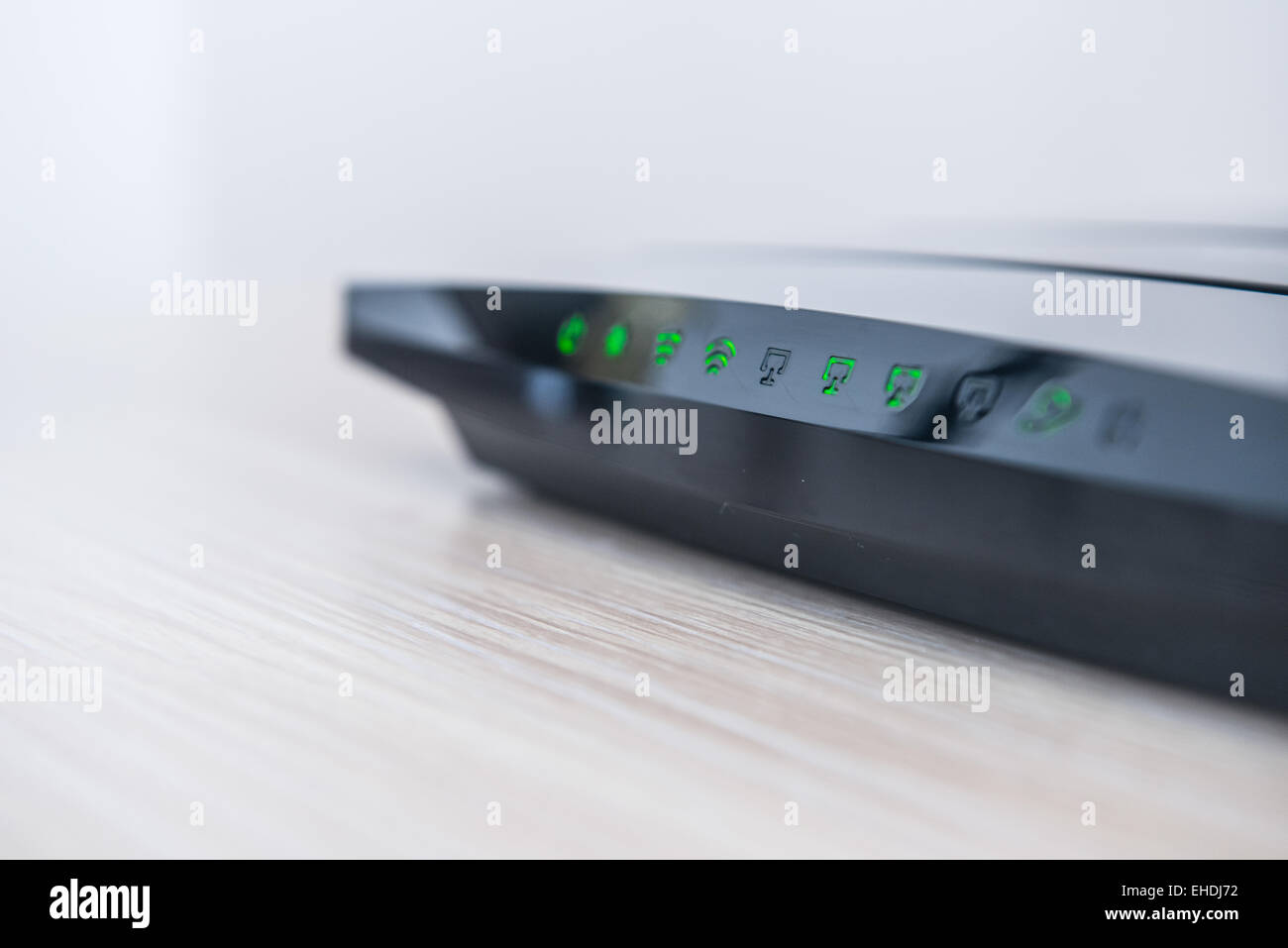 black, shiny router on white background Stock Photo