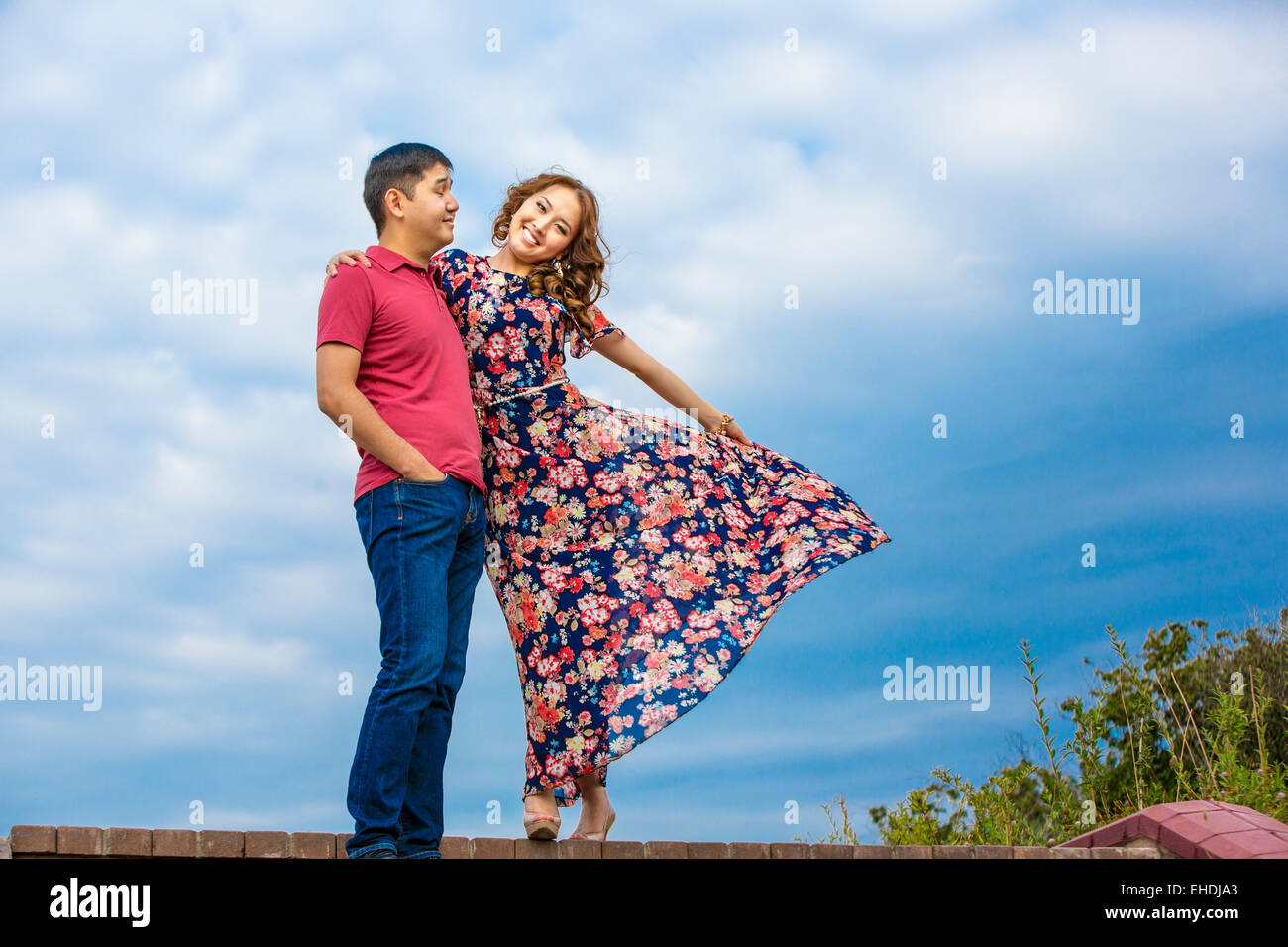 Asian couple together Stock Photo