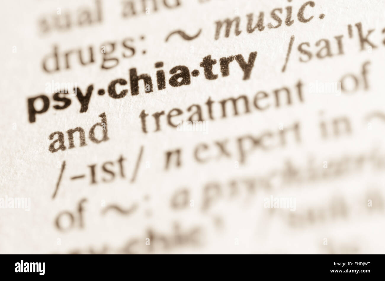 Definition of word psychiatry in dictionary Stock Photo Alamy