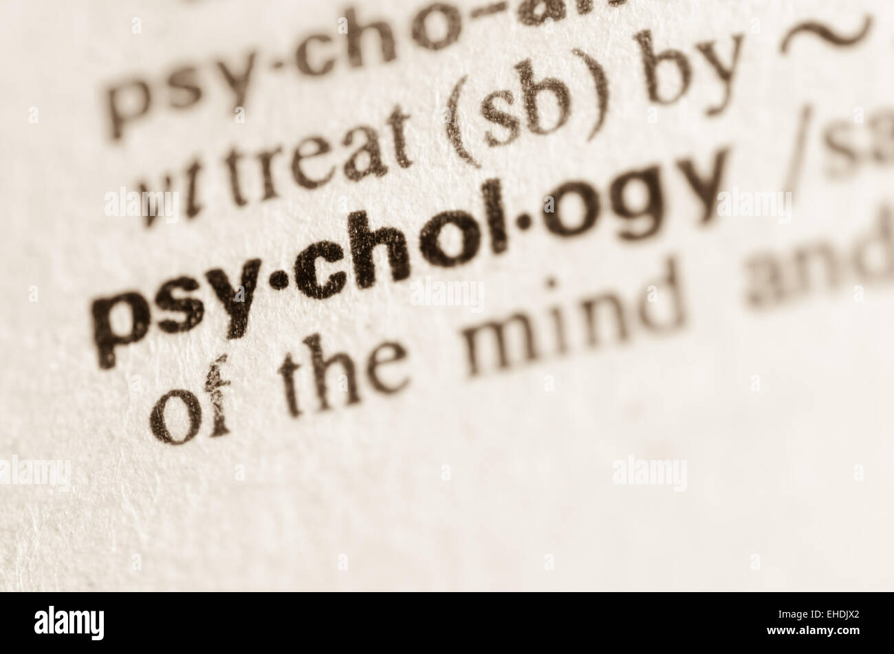 Definition of word psychology in dictionary Stock Photo Alamy
