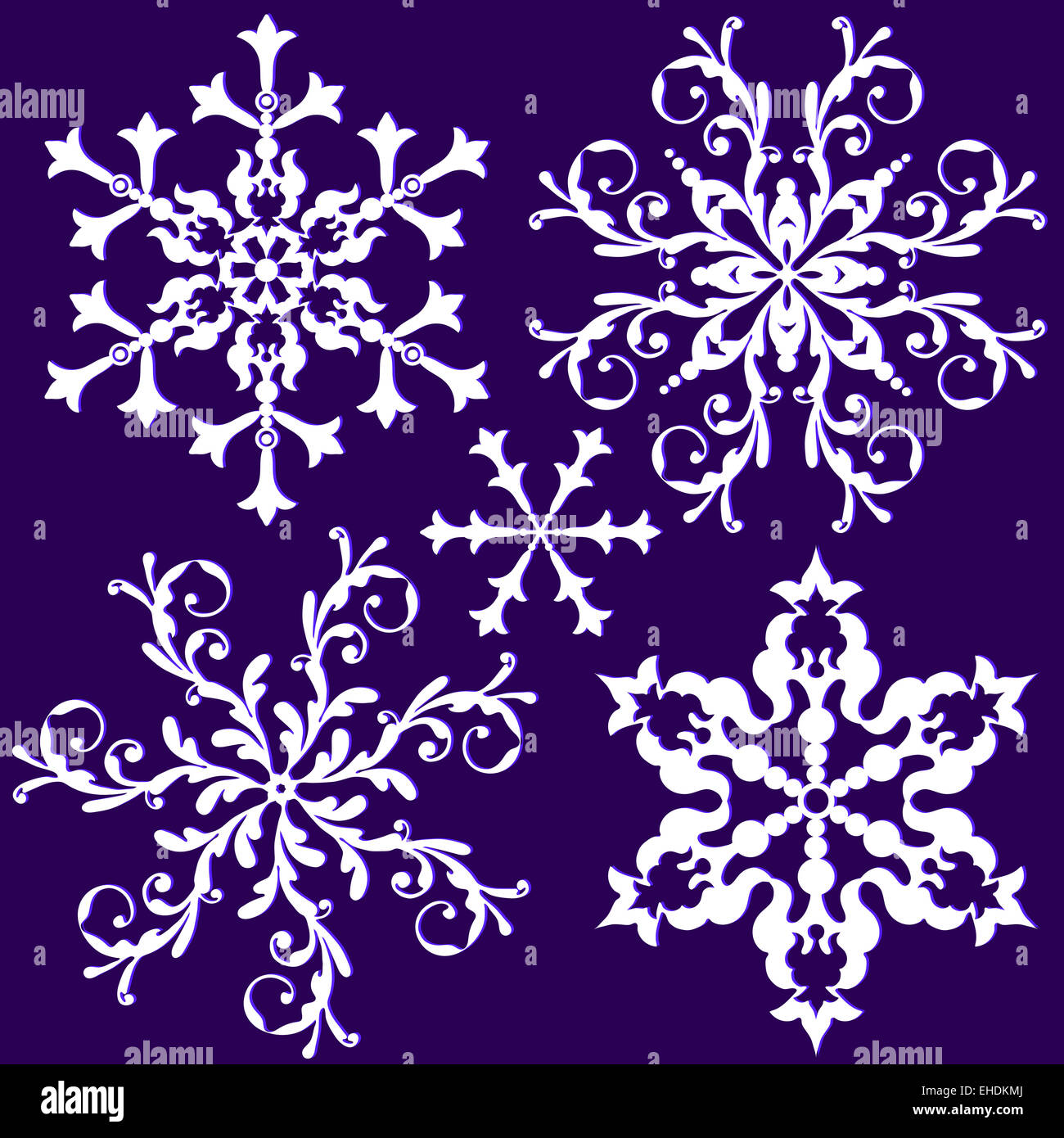 Rare Snowflake Patterns Collection vintage snowflakes Stock Photo - Alamy