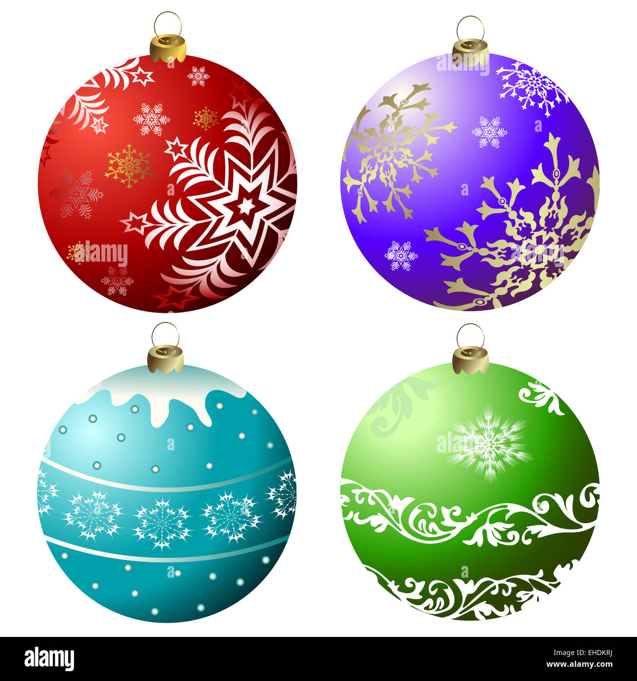 Collection Christmas decorations Stock Photo