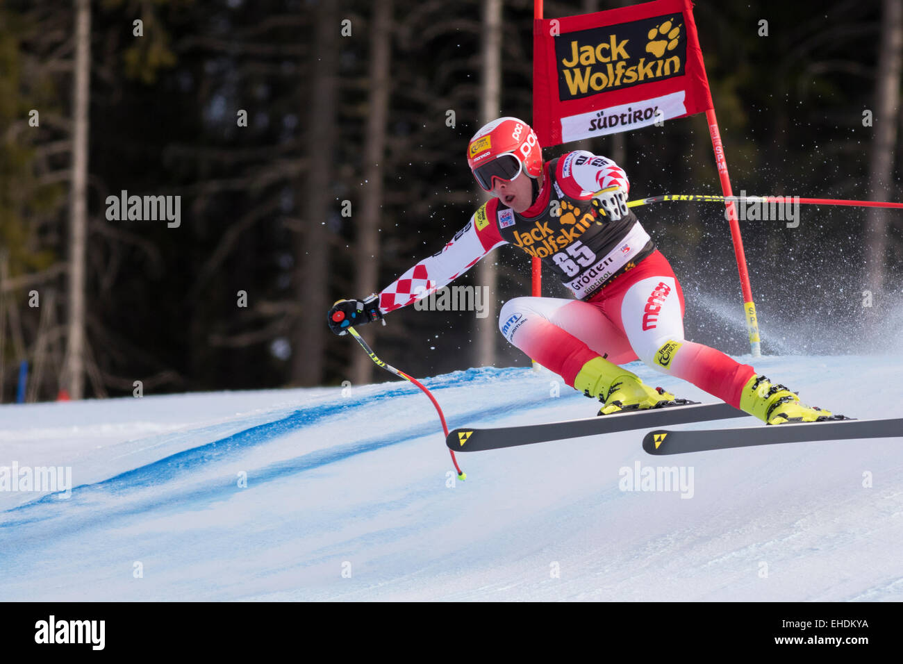 Val Gardena, Italy 20 December 2014. ALESSANDRIA Arnaud (Mon) competing in the Audi FIS Alpine Skiing World Cup Super-G race Stock Photo
