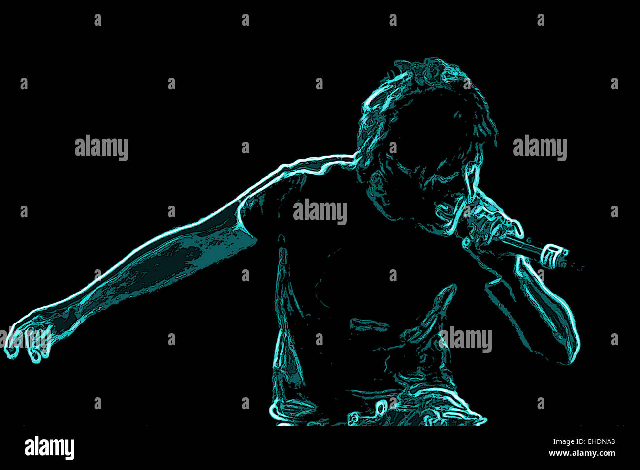 Video Rocker Blue rocking stage blue Stock Photo - Alamy