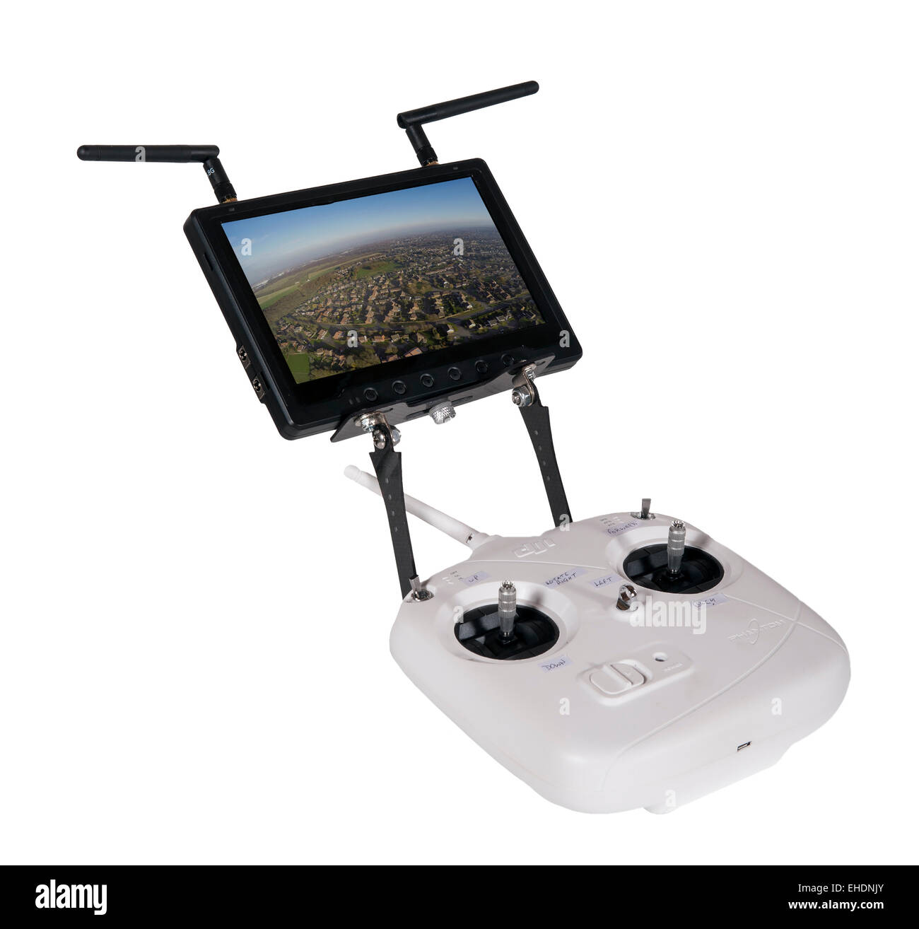 drone remote control showing aerial image Stock Photo Alamy